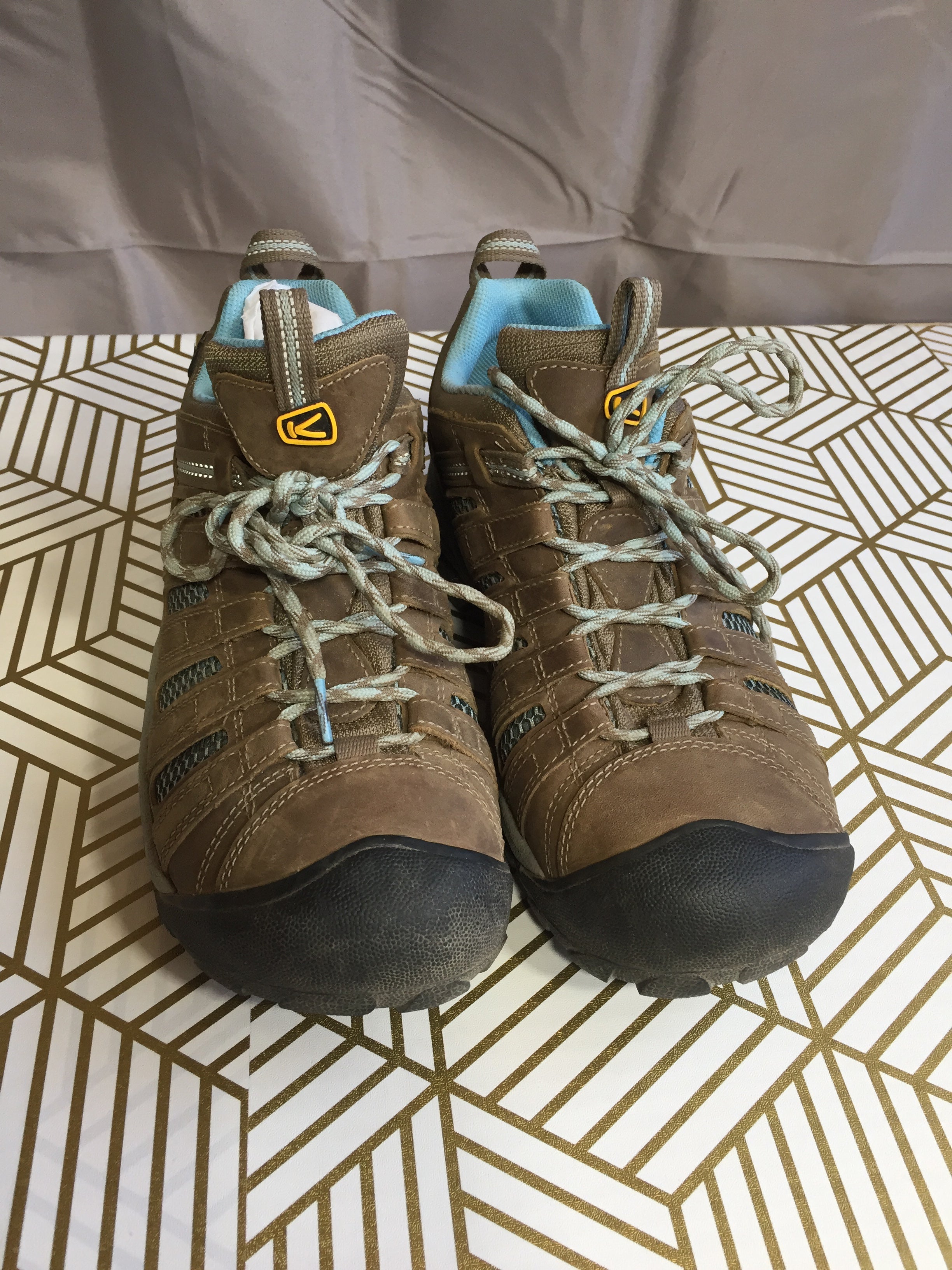 Keen Voyageur 1011523 Women's US Size 10 Hiking Shoes Brindle/Alaskan Blue (8008200618222)